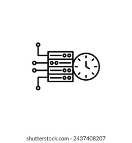 High Server Uptime Vector Line Icon Illustration.