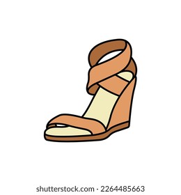 High shoes for woman illustration design