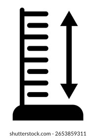 Icono de signo alto. Icono de Vector de altura aislado sobre fondo blanco.  Estilo plano Diseño gráfico de Sitio web de signo de Ilustración vectorial de símbolo de contorno de altura. Ilustración vectorial. EPS 10