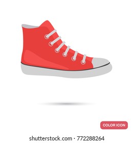 High sneaker color flat icon for web and mobile design