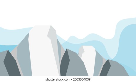 high snow mountain with sky background , illustration Vector EPS 10