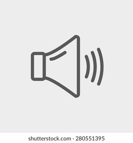 Línea delgada de icono de alto volumen para web y móvil, diseño moderno minimalista plano. Icono vector de gris oscuro sobre fondo gris claro.
