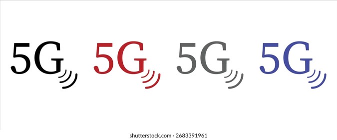 Iconos de red 5G de alta velocidad