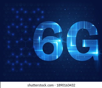 High speed 6G global mobile network, modern data transfer technology vector illustration