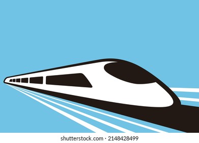 High speed bullet train coming out, modern flat design, vector illustration