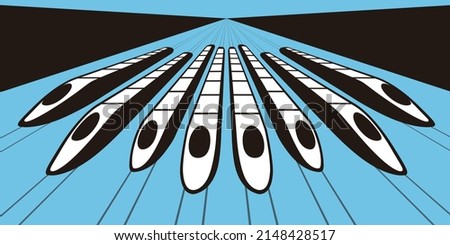 High speed bullet train coming out, modern flat design, vector illustration
