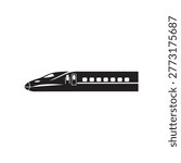 High speed bullet train icon for fast public transportation services