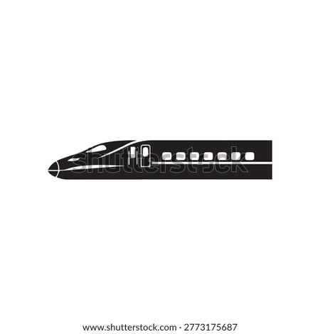 High speed bullet train icon for fast public transportation services
