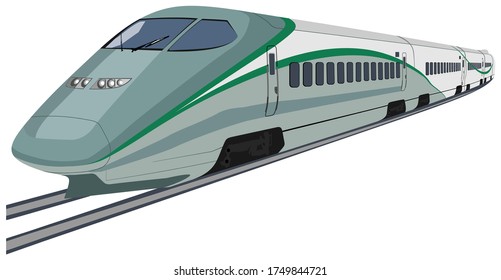 High Speed bullet train illustration