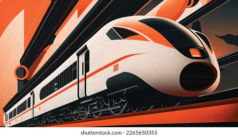 High Speed bullet train illustration