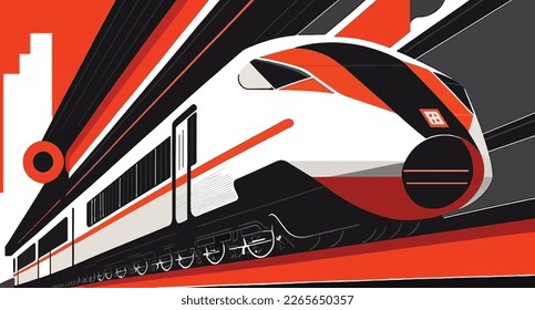 Ilustración del tren bala de alta velocidad