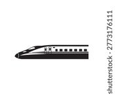 High speed bullet train profile icon for transport branding vector