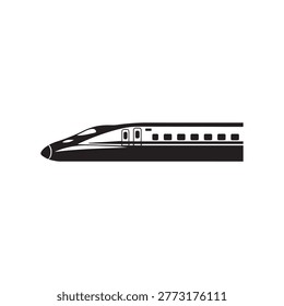 High speed bullet train profile icon for transport branding vector