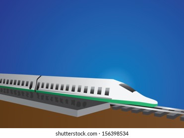 high speed bullet train sitting at the station