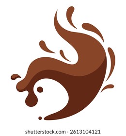 High Speed Chocolate Splash in Mid Air Dark Liquid