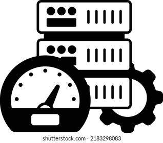 High speed Clusters Vector Icon Design, Cloud Processing Symbol, Computing Services Sign, Web Services and Data Center stock illustration, Remote Machine Performance Monitor Concept