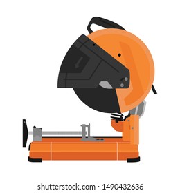 high speed cut off machine isolated orange black vector isolate