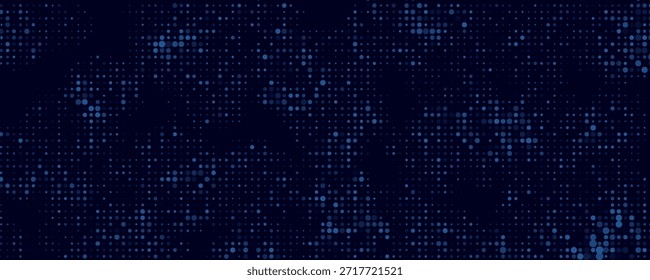 Conceito de tecnologia de movimentação de pontos de alta velocidade. listras de meio-tom com luz azul. padrão de movimento de velocidade e desfoque de movimento sobre fundo azul escuro