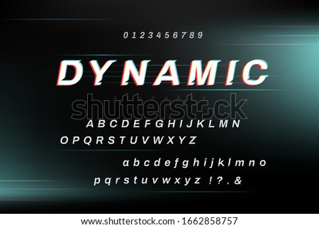 High speed dynamic alphabet font set with uppercase lowercase and numbers