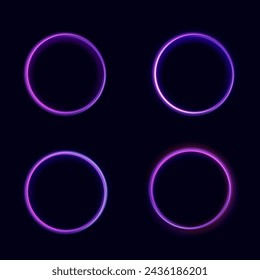 High speed effect motion blur night lights blue and red. Futuristic neon light line trails. bright sparkling background. Purple glowing wave swirl, impulse cable lines. Long time exposure. Vector