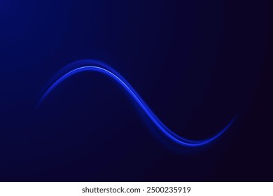 High speed effect motion blur night lights blue and red. Magic shining neon light line trails. Luminous bright background. Purple glowing wave swirl, impulse cable lines. Long time exposure. Vector