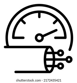 High speed fiber icon outline vector. Wire data. Optic cable