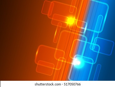High speed fiber optic communications, drawing by hand vector and digital illustration created without reference image.