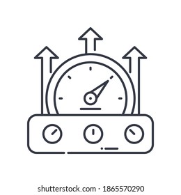 High speed finance icon, linear isolated illustration, thin line vector, web design sign, outline concept symbol with editable stroke on white background.