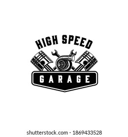 High speed garage illustration vector