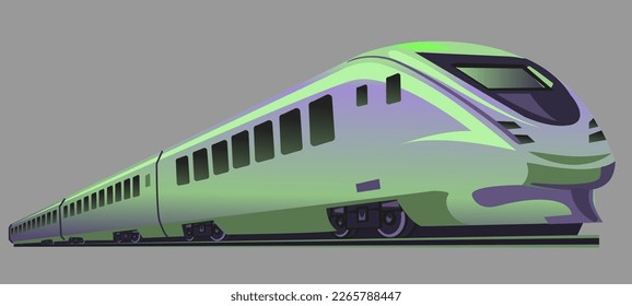 ilustración vectorial del tren verde de alta velocidad