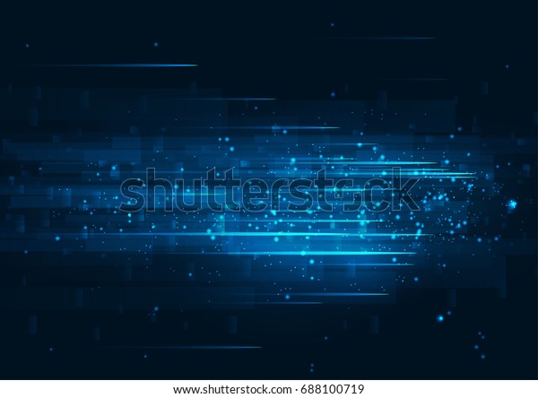 高速 ハイテク 抽象的なテクノロジーの背景コンセプト 暗い青の背景に速度の移動パターンとモーションブラー のベクター画像素材 ロイヤリティフリー