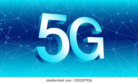 High speed internet in 5G network, vector 3d symbol