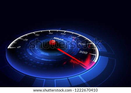 High speed internet connection ideas, speedometer and internet connection. Vector illustrations