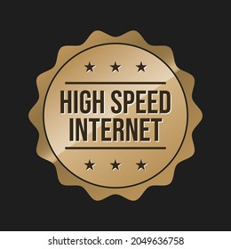 High Speed Internet Connection Web Icon Badge Design Vector