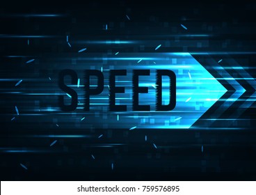 High speed  internet. Hi-tech. Abstract technology background concept.Speed  movement pattern and motion blur over dark blue background.