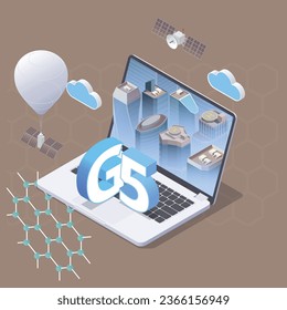 composición isométrica de Internet de alta velocidad con plataforma redonda 
