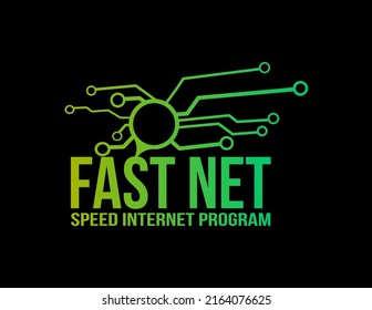Logo für Hochgeschwindigkeits-Internet-Netzwerke, Vektorgrafik für höhere Leistung und schnelleres Produkt
