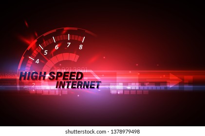 High Speed Internet On Networking Telecommunication  Concept Background. Vector Illustration