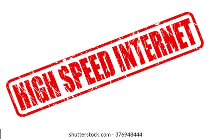 HIGH SPEED INTERNET red stamp text on white