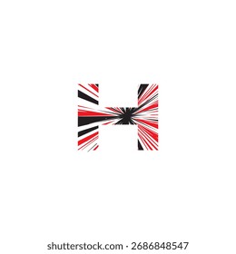 High Speed Letter H Monogram Vector Logo Glitch Effect, Abstract Digital Explosion Burst, Modern Corporate Identity Initial