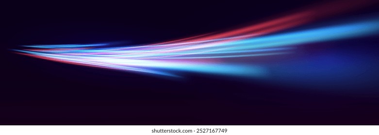 High speed light effect. Futuristic motion and speed dynamics technology.Vector illustration.