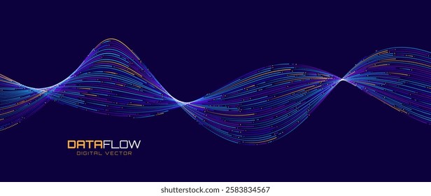 High Speed Light Particles Internet Data Background.  Concept of AI Artificial Intelligence Technology Machine Deep Learning. Vector Illustration.