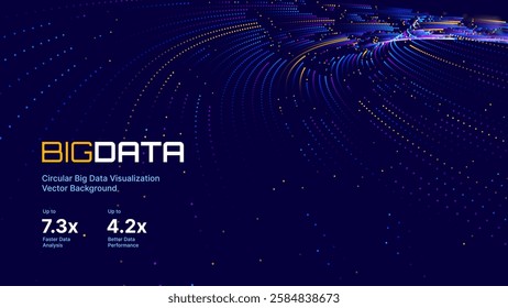 High Speed Light Particles Internet Data Background. Digital Road Fast Speed Internet Broadband Data Flow Concept. Light Arc Turn Twist Bend Effect. Vector Illustration.