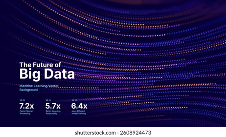 High Speed Light Particles Internet Data Background. Concept of AI Artificial Intelligence Technology Machine Deep Learning. Vector Illustration.