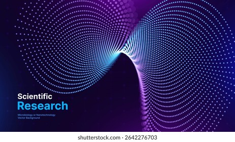 High Speed Light Particles Internet Data Cloud Technology Background. Spiral Digital Road Fast Speed Internet Broadband Data Flow Concept. Science Tech Research Presentation Bg. Vector Illustration.