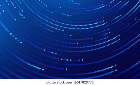 High Speed Light Particles Internet Data Background. Digital Road Fast Speed Internet Broadband Data Flow Concept. Light Arc Turn Twist Bend Effect. Vector Illustration.