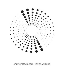 Conceito de linha de alta velocidade. Movimento digital, faíscas e raios. Padrão curvo pontilhado. Tecnologia futurista. Relaxe e brilhe. Ilustração de vetor linear isolada no plano de fundo branco