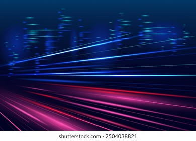 High speed line movement design. Hi-tech. Abstract technology background. Vector illustration.