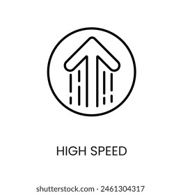 High Speed Line-Vektorgrafik-Symbol mit editierbarem Strich für die Platzierung auf der Verpackung des CCTV-Kamerasystems.