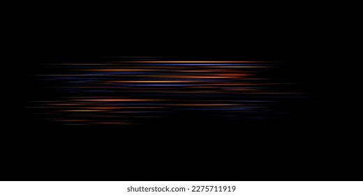 High speed lines of light. On a black background.